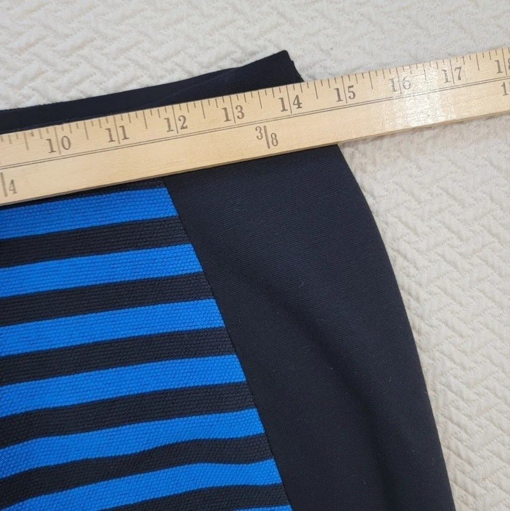 NEW Ann Taylor Black and Blue Striped Skirt Size 4 P